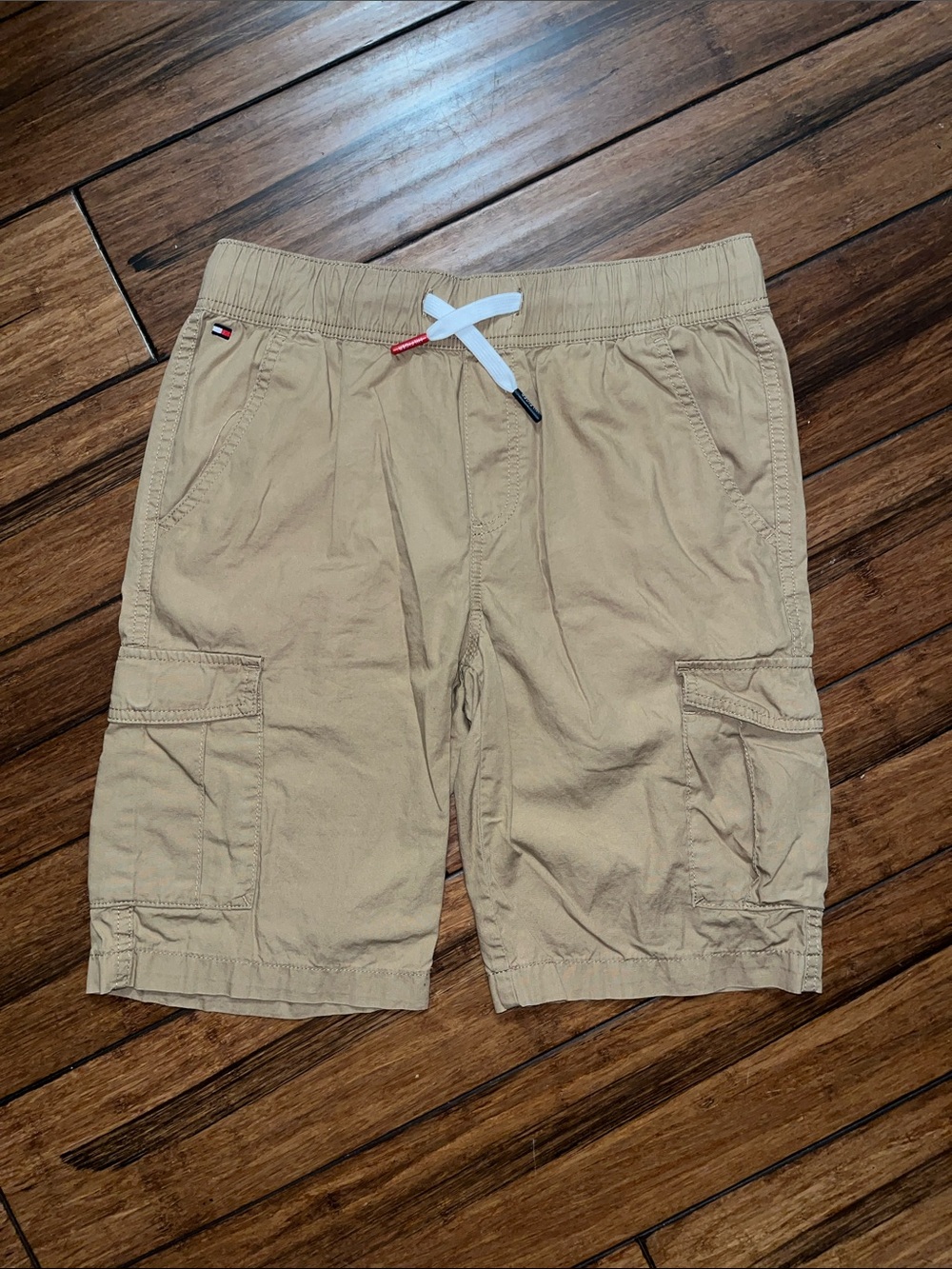Tommy Hilfiger Beige Cargo Shorts with White Drawstring